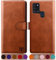 SUANPOT [RFID Schutz für Samsung Galaxy A21S 5G Hülle PU Leder Handyhülle Lederhülle Klapphülle Kartenfach Flip Cover für Samsung A21S Handy hülle Leather Wallet Phone Case Hellbraun