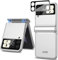 Miimall für Samsung Galaxy Z Flip 3 Hülle, Magnetischer Scharnierschutz Kamera Abdeckung Ultra Dünn Hartes PC Anti-Kratzer Anti-Fingerabdruck Schutzhülle für Samsung Galaxy Z Flip 3 2021 - Silber