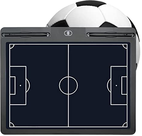 RoseFlower Tableau Tactique de Football avec écran LCD, Entraîneur de Football Électronique Stratégie Panneau kit Entrainement Football avec Stylet - Soccer Coach Board pour Entraînement Compétition