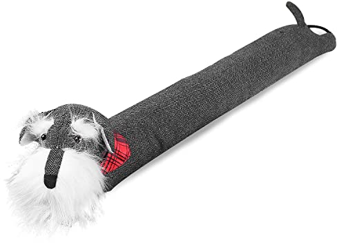SANFERGE Robuster Zugluftstopper unter der Tür, dekorativ, schalldicht, energiesparend, 91,4 cm, 1,4 kg, grauer Hund