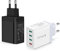 2-PACK 4-Port USB Fast Charger Plug, Multi USB Plug Adapter 33W Quick Charge 3.0 Caricatore da muro Spina di rete Ricarica per iPhone 11 Pro Xs X 8 7 6 SE, Samsung S10 S9 S8 S7, iPad, Huawei