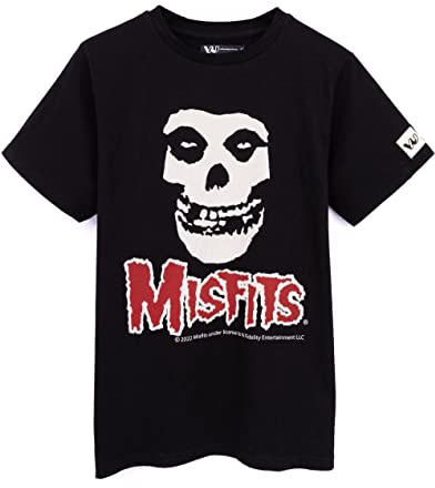 Misfits T-Shirt for Kids | Boys Girls Skull Band Logo Tee | Black Short Sleeve Style