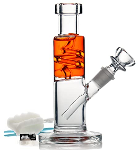 Rot Bong, Ölen Glas Bongs für Raucherpfeife klein, Eis Glas Bong 14.5mm Glycerin gekühlt Wasserpfeifen 20cm/7.8'' Öl Rig Wasserbong mit Tornado Filter