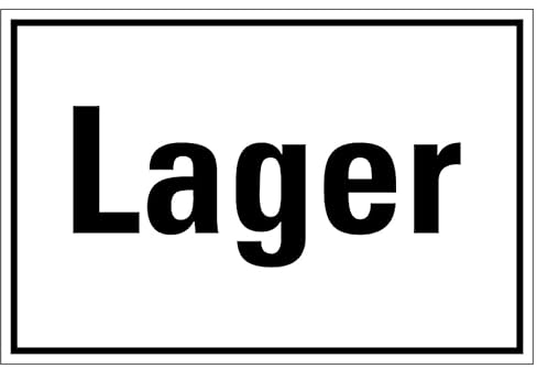 Aufkleber Hinweis „Lager“ Schild Folie selbstklebend, schwarz | Größen wählbar Made in Germany, Größe: 20x30cm