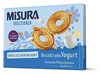 Misura Dolcesenza Biscotti allo Yogurt senza zuccheri aggiunti Joghurtkekse ohne Zuckerzusatz Kekse Biscuits 400g