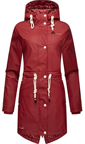 Navahoo Damen wasserdichte Übergangsjacke Regenjacke Flower of Ocean Blood Red Gr. XL