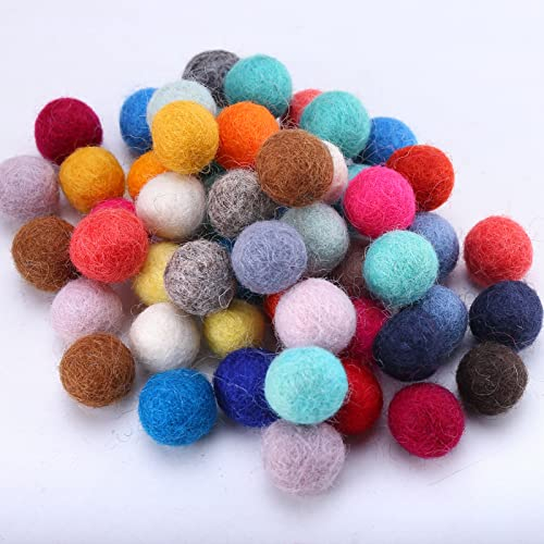 DAHI 50pcs bunt Filzkugeln Wollfilz Perlen 15mm Filz Pom Poms zum Basteln DIY Kreative Handwerk