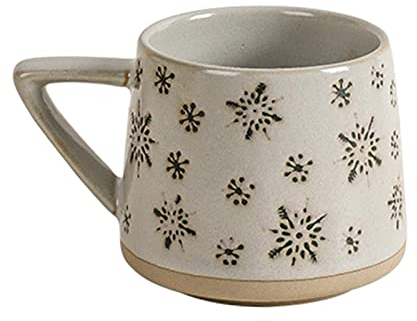 predolo Taza de café de 400 ml, Taza de café expreso, Tazas para Beber con asa, Taza de té Retro de Estilo japonés, Tazas de para café, Oficina, Copo de Nieve