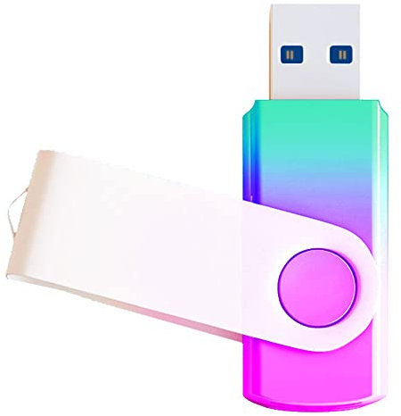 Chiavetta USB 3.0 da 64 GB, colore viola ciano sfumato, design girevole all'ingrosso, per archiviazione dati (viola ciano)