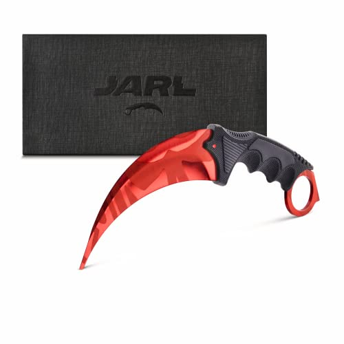 JARL Karambit Trainer CSGO Knife - CSGO Karambit Messer Trainer nicht Scharf aus Edelstahl - Geschenk für CS:GO-Fans mit Premium-Box - Karambit Trainer Stumpf Outdoor Practice Knife & Sammlung