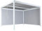 Alu Pergola HWC-L41 mit 2X Seitenwand, Lamellen-Pavillon, stabiles 8cm-Metall-Gestell 3x3,7m - weiß