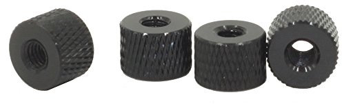 M3 Knurled Thumb Nut Knob Knurled Nut Aluminium Oxide Multi-Colour 8 pcs (Black)