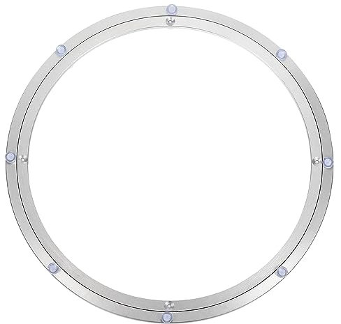 sourcing map Aluminium Lazy Susan Turntable Bearing, 16 inch Round Rotating Bearing Turntable Base for Kitchen Dining Table（Base Only）