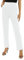 EXCHIC Femmes Bureaux Casual Jambes Droites élastique Travail Pantalons Taille Haute Pantalons avec Poches(L, Blanc)