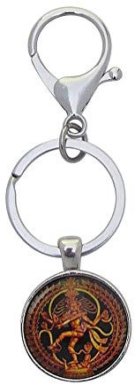 Schlüsselanhänger / Taschenschmuck Hindu-Gott Shiva Buddhist, silber, 9 x 3 cm