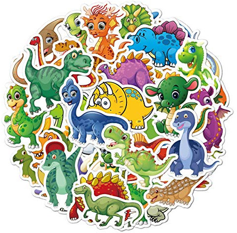 CYWQ 50 Stück Cartoon-Dinosaurier, wasserdichte Aufkleber für Kinder, Jungen, Mädchen, Teenager, ästhetische Aufkleber für Laptop, Auto, Sammelalbum, Telefon, Skateboard, Computer, Wand, Fenster (A)