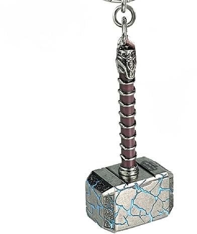 Yaa Catchy Marvel Avengers Thor's love and thunder Thor Hammer Pewter Mjolnir Anti-Rust Metal Keychain & Keyring For Men, Women,Bike & Car for (Thor Lover)