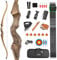 AMEYXGS 60 Takedown Recurve Bogen und Pfeil Set für Erwachsene Anfänger 20-60Lbs Jagdbogen Sportbogen Rechtshänder Holz Riser Bogen für Jagd Zielschießen (45lbs)