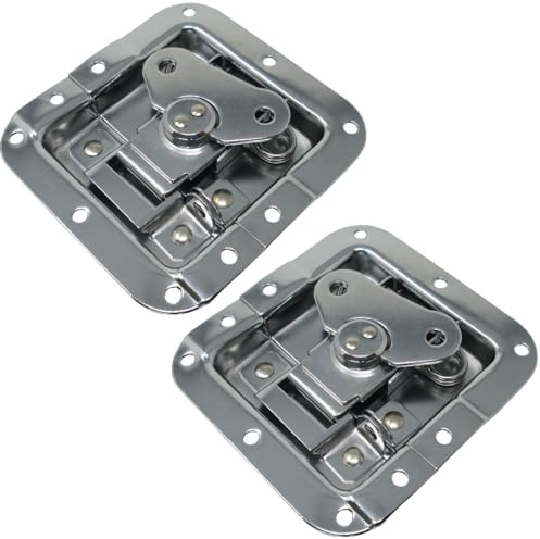 SOTOOLS 2 x Kistenverschluss, 104 x 108 mm, Drehverschluss | Drehverschluss zum Einlassen für Koffer, Kisten und Cases.