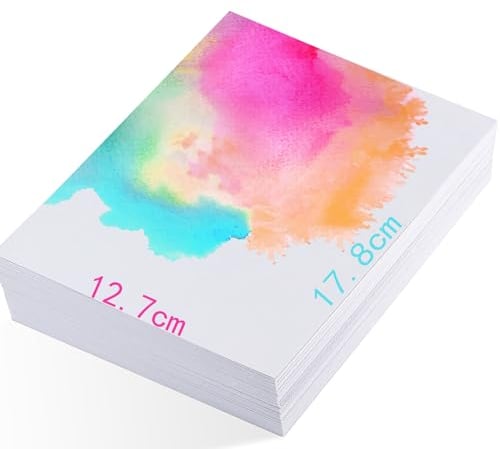 60 Blätter Aquarellpapier 300g, Aquarellblock Malpapier Watercolor Wasserfarben Gouache Papier DIY Glücksbringer Geschenk Aquarell Postkarten Karten für Kinder Studenten Lehrer Künstler (5 x 7 Zoll)