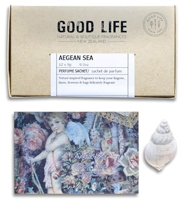Good Life Ägäisches Meer Schrankduft Vintage | Entwickelt in Neuseeland | 12 Duftsäckchen