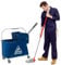 Curvaso 20L Blue Kentucky Mop Bucket & Wringer System with Wheels | Commercial Grade Floor Cleaning for Office, School & Restaurant Use | Heavy Duty Handle