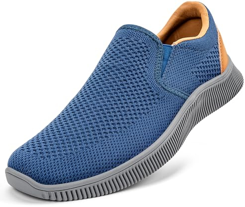 MrToNo Slip On Sneakers Herren Schuhe Mesh Sportschuhe Ohne Schnuersenkel Leicht Walkingschuhe Bequeme Turnschuhe Atmungsaktiv Casual Freizeitschuhe-SHLAN-42