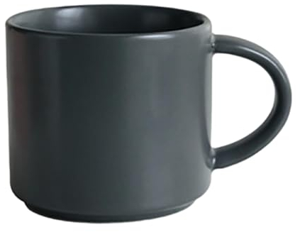 CAPIJIONG Tazza creativa in ceramica da 420 ml, adatta al microonde, può essere utilizzata per colazione, caffè e latte, grigio scuro