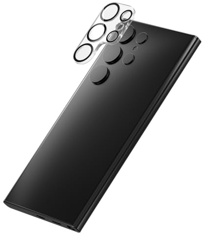 ZAGG InvisibleShield Glass Elite (Kamera), Schutz der Kamerallinse aus gehärtetem Glas für Samsung Galaxy S24 Ultra, volle Abdeckung, antireflex, schmutzabweisend, kratzfest, stossfest, Transparent