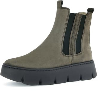 Gabor Damen Chelsea Boots, Frauen Stiefeletten,Best Fitting,Warmfutter,uebergangsschuhe,uebergangsstiefel,Schlupfstiefel,Oliv,37.5 EU / 4.5 UK