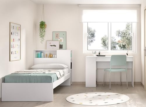 DEKIT GRUPO RIMOBEL Ten Pack – Bettset mit Stauraum und Schreibtisch – Weiß