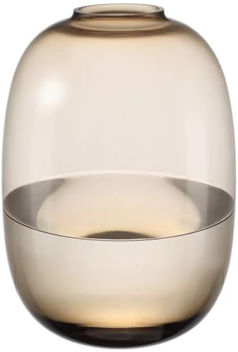 Virlwere Braune große Glasvase, primärfarbig, Herbstvase, Tischdekoration, Blumenvase für lange Zweige, künstliche Pflanze, Heimdekoration, Innendekoration (Braun, groß)