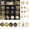 62 STK Weihnachtskugeln Kunststoff Weihnachtskugeln Groß: 7.5CM Christbaumkugeln Schwarz Gold Bruchsichere - Christbaumschmuck Mehrweg Weihnachtsdeko mit Aufhängen für Drinnen und Draußen