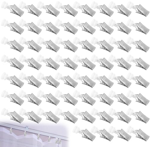 T-Glider, ganci per tende con ruote, guide per tende, in metallo, 60 pezzi (larghezza x altezza)