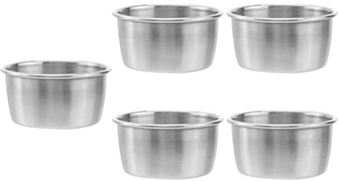 5Pcs Small Sauce Cups 50ml Stainless Steel Ramekin Dipping Sauce Cup Round Condiment Cups Appetizer Dish Serving Platter for Snack Dessert Salad Dressing Silver Kitchenware ( Color : Silver) (Silver