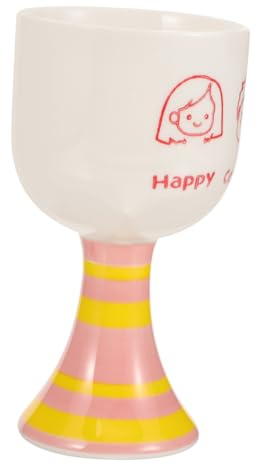 VINTORKY Ice Cream Cups Ceramic Goblet Footed Dessert Cup Pink Goblet Dessert Cup for Boyfriend Girlfriend