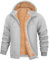 UMIPUBO Felpa Uomo Felpa con Cappuccio Fodera in Pile Invernale Giacca con Zip Caldo Manica Lunga Termica Fleece Pullover Hoodie Sweatshirt con Cerniera Cappotto da Uomo (Grigio Chiaro, L)