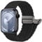 Oielai Geflochten Armband Kompatibel mit Apple Watch Armband 46mm 44mm 45mm 42mm 49mm, Elastisch Nylon Armbänder mit Magnet Verschluss für iWatch Series 10 9 8 7 SE Ultra 6 5 4 3 2 1, Schwarz