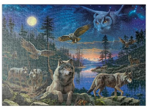 MyPuzzle Nachtwölfe & Eulen - Premium 500 Teile Puzzle - MyPuzzle Sonderkollektion von Puzzle Galaxy