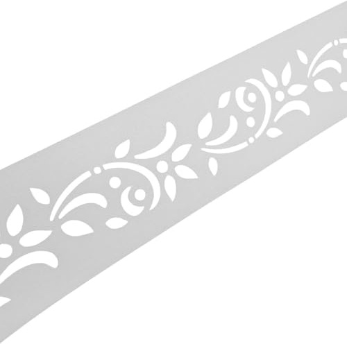 zaun|zu Premium dekor Floral #1 | Sichtschutzstreifen mit Lasermuster für Doppelstabzaun | Sichtschutz | Polypropylen | Made in Germany | UV-Stabil | modernes Design | Höhe 19cm Weiß 2,55m