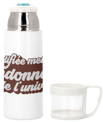 Thermos en Inox avec Tasse Intégrée - Certifiée meilleure Randonneuse de l'univers Camping Vacances Montagne Rando - 350ml - Bouteille Isotherme