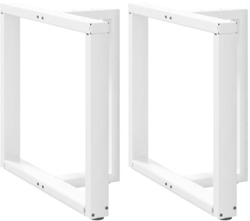 vidaXL Pieds de Table à Manger en T 2 pièces Blanc 70x35x(72-73) cm Acier