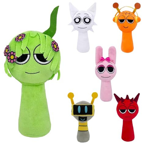 DHINCHANSAIB Sprunki Plüschtier, Sprunky Wenda und Grau, 10, weich, lustig, Plüschtiere für Fans und Freunde Geburtstag (Grün)