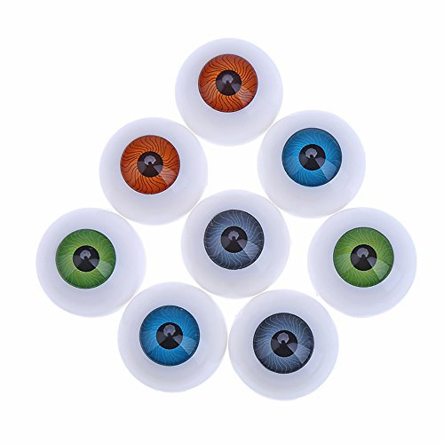 CCINEE 4 Pairs of 4 Colors 26mm Half Round Scary Realistic Eyes Acrylic Doll Bear Craft Plastic Eyeballs