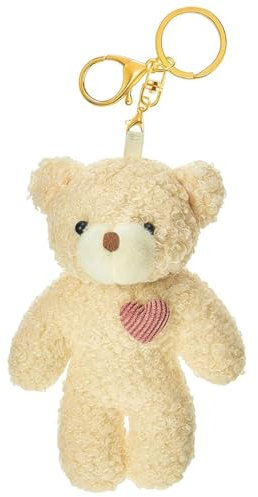 GWAWG Bären Schlüsselanhänger plüsch Teddy Spielzeug für Kinder mit Herz 13 cm gestopfter Teddy Plüsch-Rucksack Bag Charms Tasche Anhänger Geschenk für Mädchen Damen