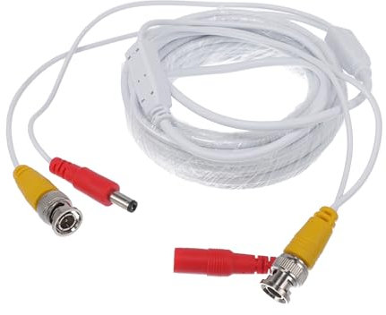 INFINAUTO Universal Car Reverse Rear View Parking Camera Video Cable BNC+DC Backup Camera Video Cable Extension for Monitor and Backup White 7M