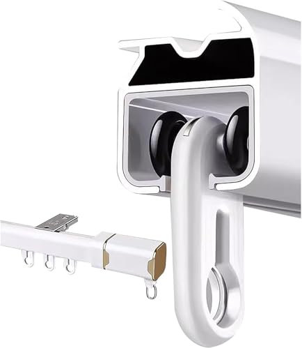 Vorhangschiene, Aluminium-Vorhangschienen und -beschläge für schwere Vorhänge, Raumteiler-Vorhangstange zur Deckenmontage für Krankenhaus/Dusche für Wohnzimmer, Schlafzimmer, Badezimmer (weiß, 2 m)