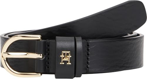 Tommy Hilfiger Women’s 2.5 cm Essential Effortless Leather Belt, Black (Black), 51.2 inches