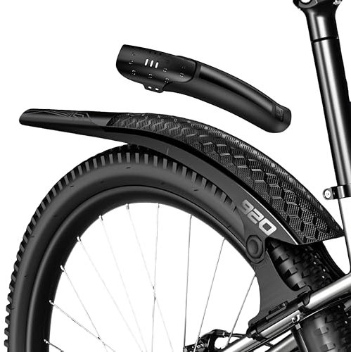 SUNFATT Fahrrad Schutzblech Set [24-29 Zoll],Schnell montieren & entfernen|bohrfreie Anbringung |flexibel anpassbar,Stoppt Spritzwasser und Schmutz effektiv