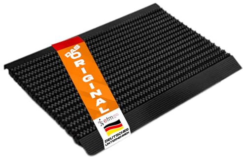 etm fussmatte aussen - 50 x 80 cm - schmutzfangmatte, aus Alu -Verschiedene Modelle - rostfrei & wetterfest - Haustür fussmatte innen (Power Brush schwarz - mit PVC Rahmen)
